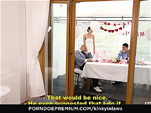 mischievous INLAWS - euro bride humped deep by stepson