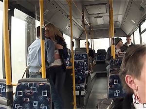 Lindsey Olsen porks her boy on a public bus