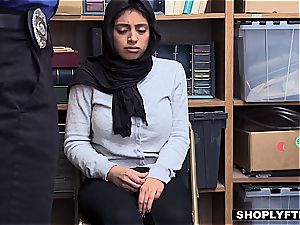 immense jugged hijab teenage gets a facial in the shop backoffice